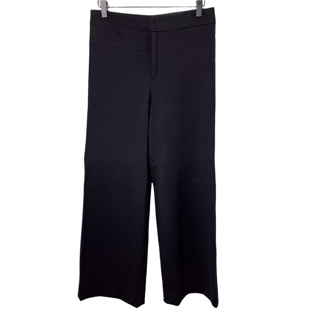 Vince Ponte Knit Wide Leg Pants Black Size 4 Rayon Blend V050-20385